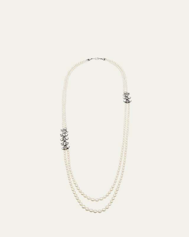Two-Row Pearly Beaded Necklace